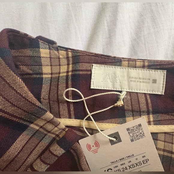 Zara Plaid Skort With Box Pleats - Picture 7 of 7